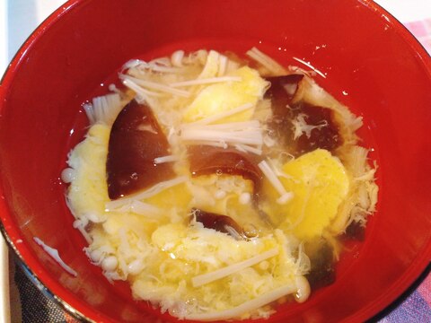 生木くらげとえのきの卵中華スープ☆